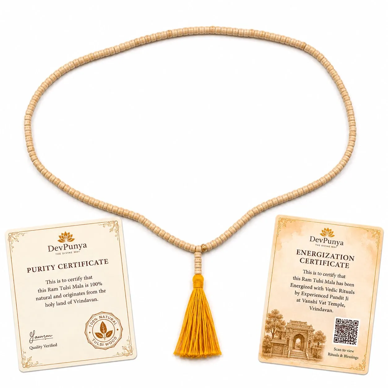 Abhimantrit Tulasi Mala from Vrindavan with Original Certificate & Complete Ritual Video