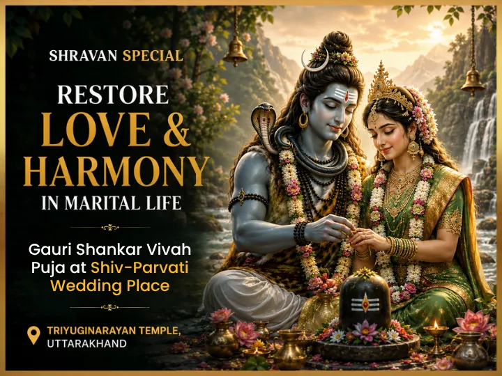 Gauri Shankar Vivah Puja at Shiv-Parvati Wedding Place for Restoring Love & Harmony in Marital Life
