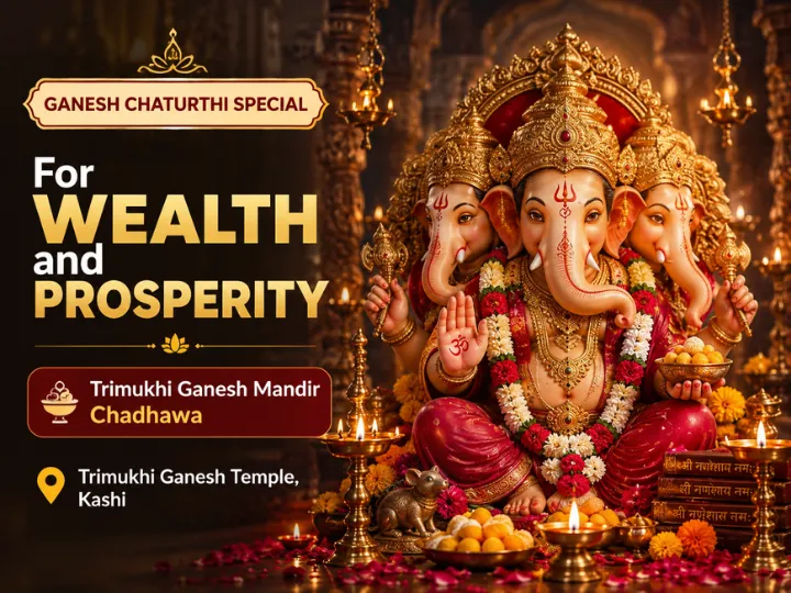 Ganesh Chaturthi Special TriMukhi Ganesh Mandir Chadhawa for Weath & Prosperity